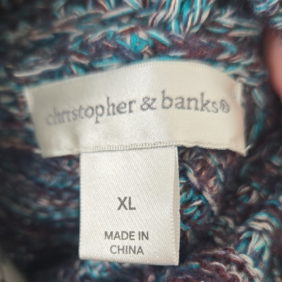Christopher & Banks Blue Knit Cardigan - Picture 2 of 6